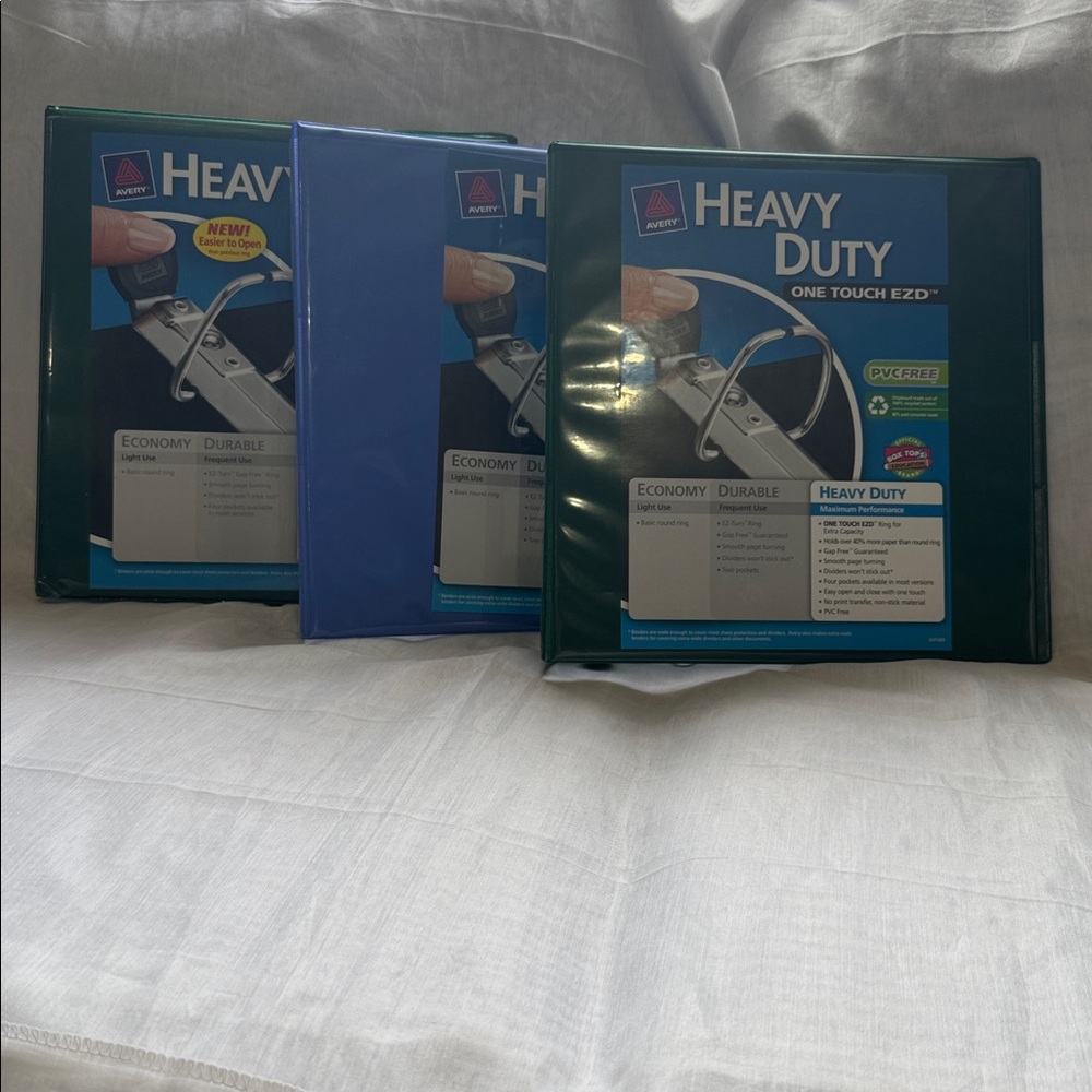Avery Heavy Duty Binders in Green and Blue